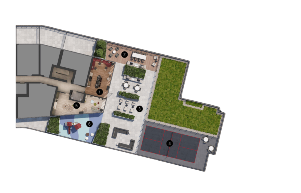 Q Tower Condos - 6th Floor Amenity Plan