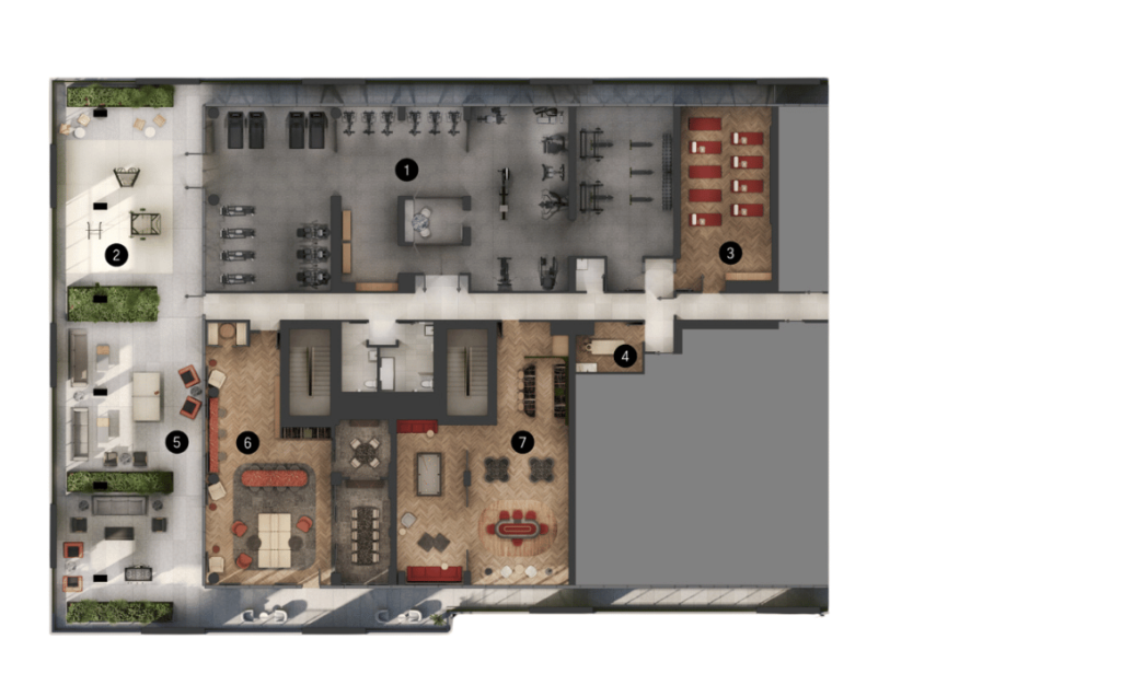 Q Tower Condos - 2nd Floor Amenity Plan