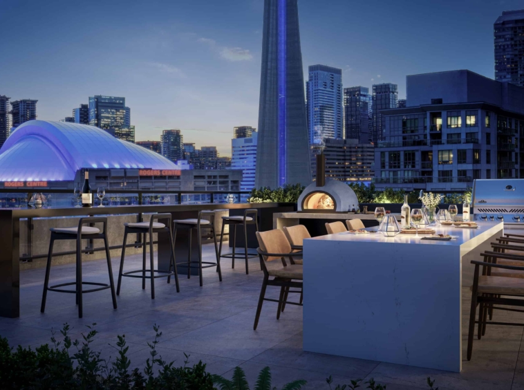 Q Tower Condos Rooftop Dining Area