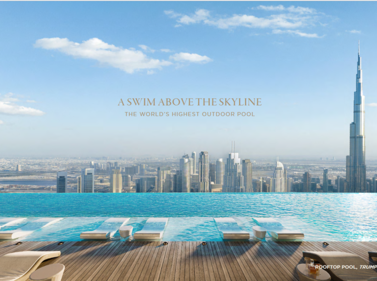 Rooftop Pool, trump residences, dubai